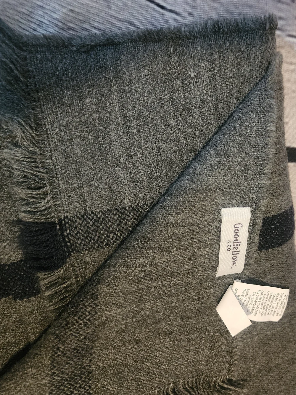 Goodfellow & Co Gray Fringe Blanket Scarf